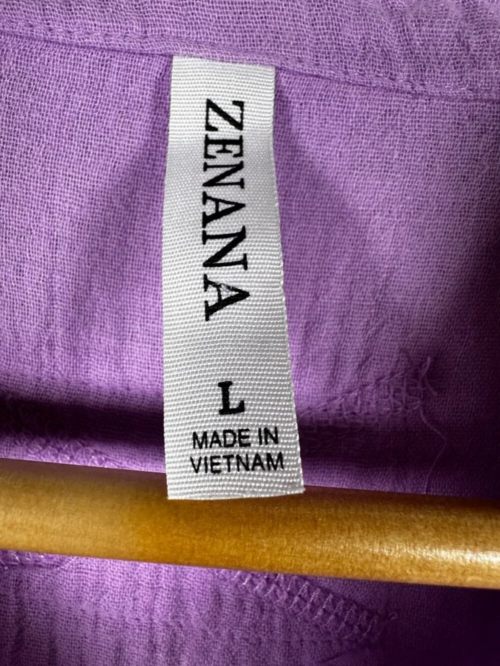 Zenana Lavender Double Gauze Button Down Shirt 100% Cotton Oversized Large - Picture 8 of 11